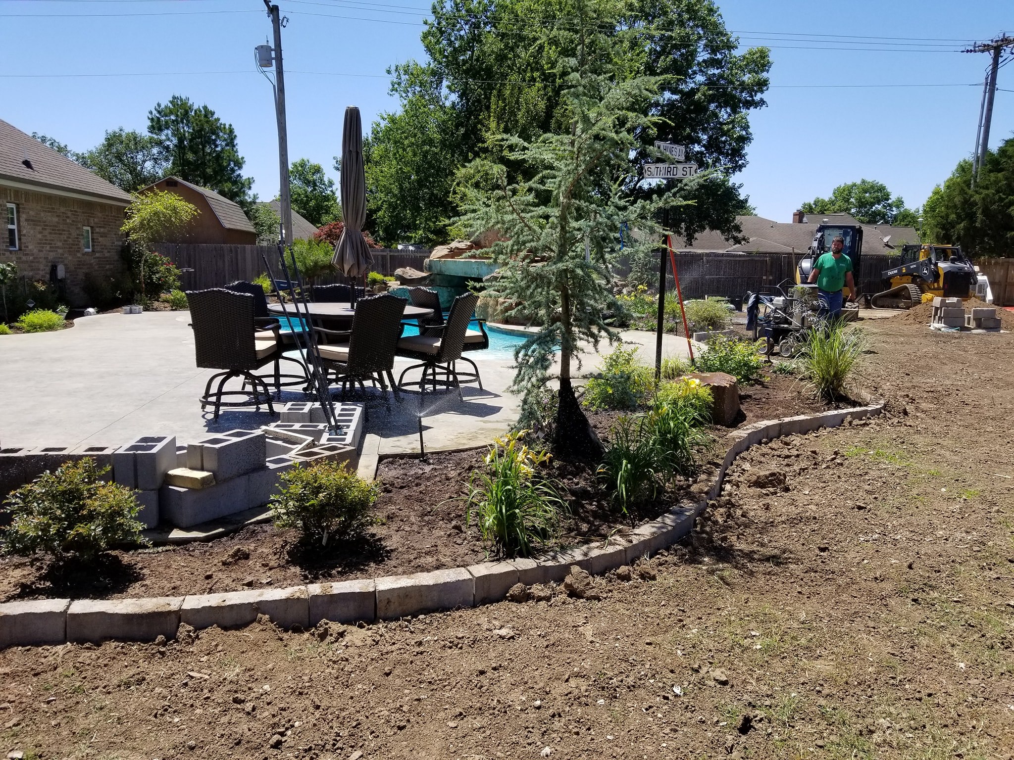 Landscaping 1 Landscaping project curbs, hardscape, and planting